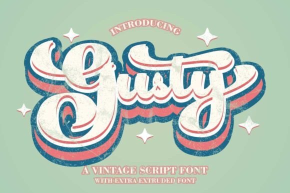 Gusty: A Groovy Script Font for Retro Designs