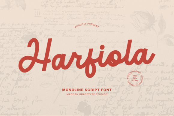 Harfiola: A Monoline Script with Heart